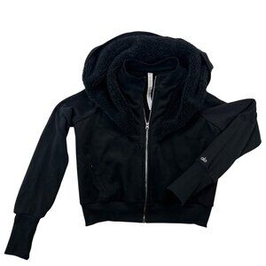 alo Yoga Black LA Winter Jacket Oversized Hood Size M